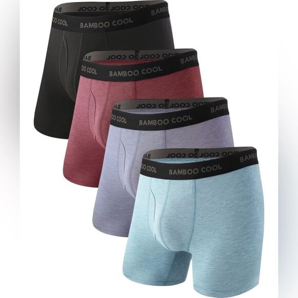 BAMBOO COOL Men's Ultra Breathable Underwear,No Riding Up Boxer Briefs - Picture 1 of 16